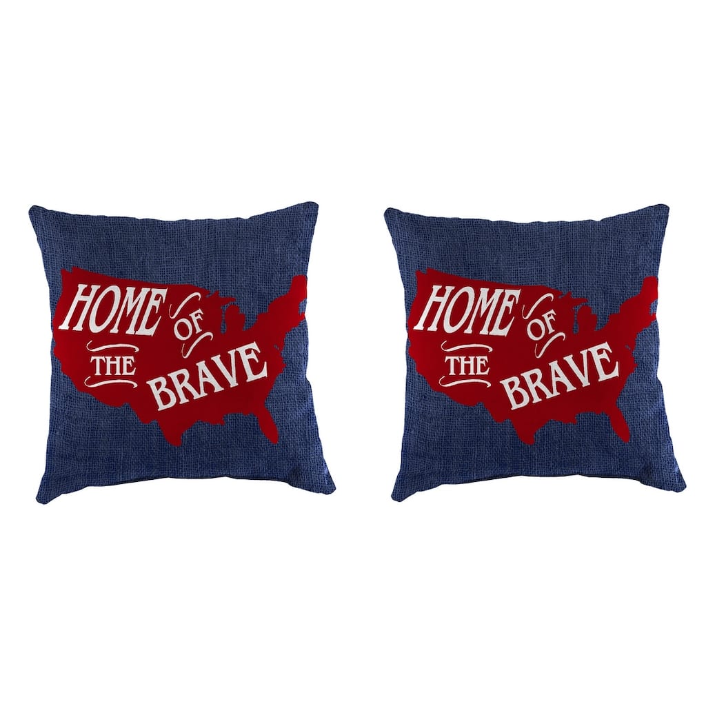 16" x 16" Outdoor Throw Pillow - Set of 2 - 16'' L x 16'' W x 4'' H