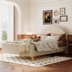 preview thumbnail 48 of 52, Velvet Upholstered Frame Bed with Headboard and Metal Legs
