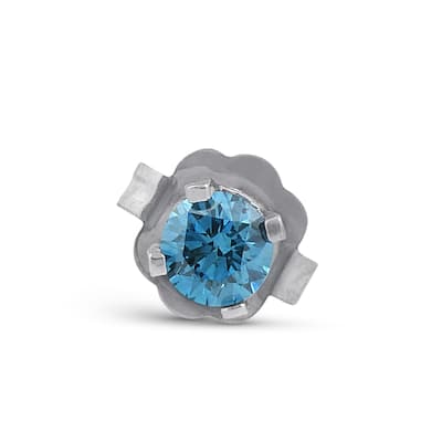 1/8ct Single Blue Diamond Stud White Gold