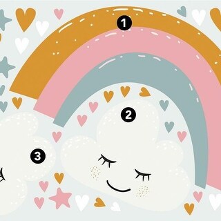 RoomMates Rainbow And Hearts Peel And Stick Giant Wall Decals - Bed ...