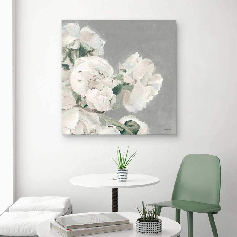 Peonies on Gray II by Marilyn Hageman Canvas Art Print