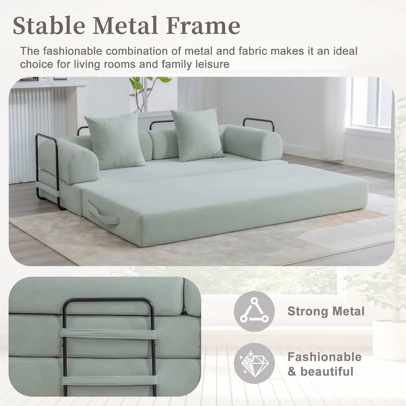 Foldable and compressible sofa, featuring a sturdy metal frame, It allows you to freely create a personalized leisure area