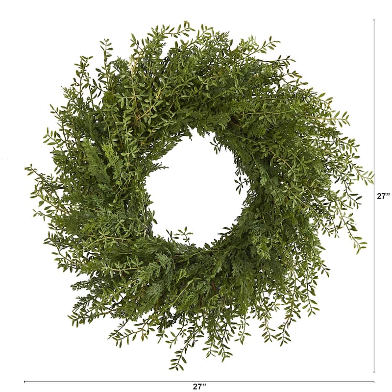 27" Mixed Grass Artificial Wreath