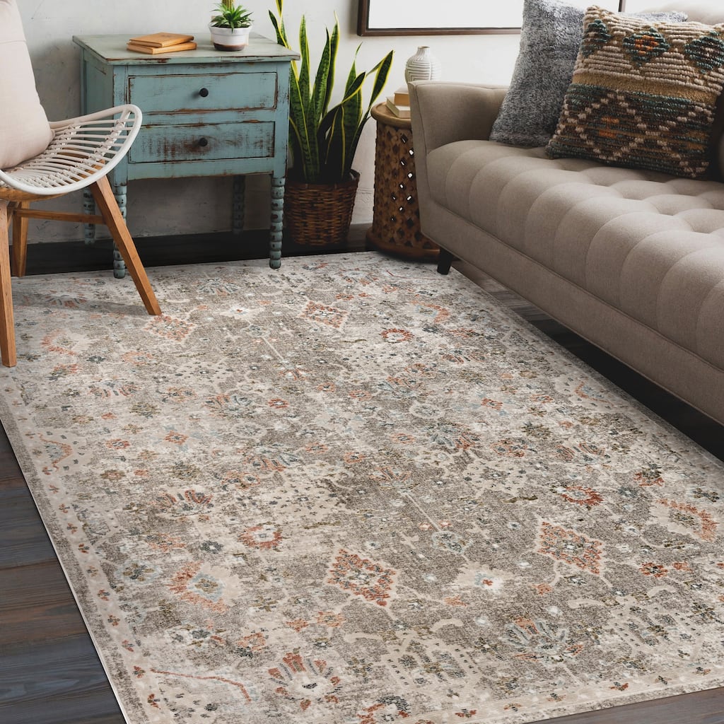 Fairmont Mella Transitional Bordered Power-Loomed Area Rug