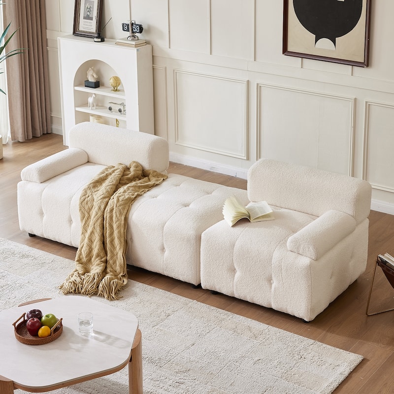 91.3 in. Purely Handmade Modern DIY 3-Piece Modular Sectional Sofa Set