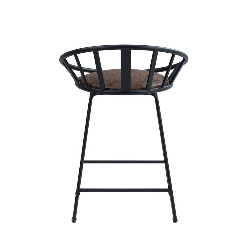 Set of 2 Upholstered Counter Height Chair in Black