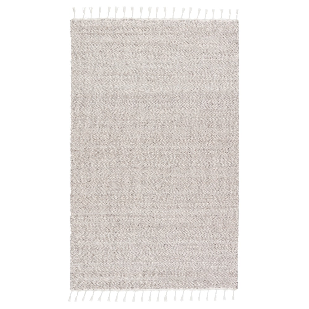 Talhah Indoor/ Outdoor Solid Cream/ Gray Area Rug