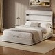 preview thumbnail 18 of 22, Full Size Upholstered Hydraulic Storage Bed - Lift-Up with RGB LED Headboard, Velvet, Gray