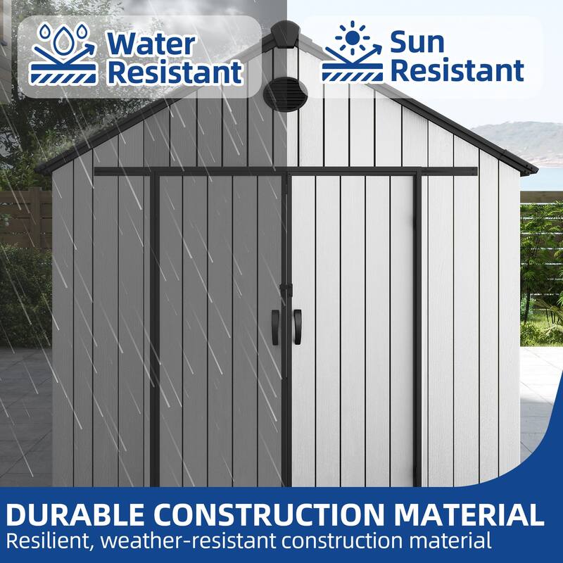 8x10 FT Outdoor Storage Shed with Floor
