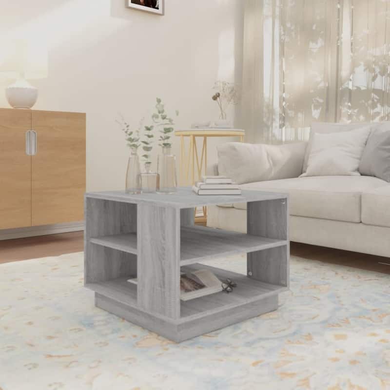 vidaXL Coffee Table Accent End Side Sofa Table for Living Room Engineered Wood - 21.7" x 21.7" x 16.9"