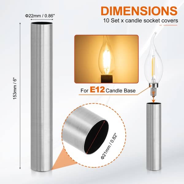 dimension image slide 70 of 102, Metal Chandelier Socket Sleeves Insulation Heat Shrinkable