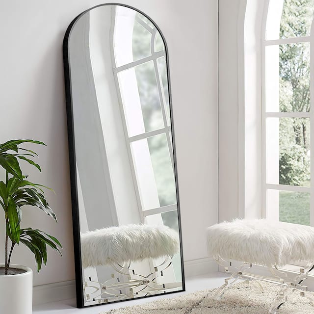 Arched Metal Mirror Full-length Floor Mirror