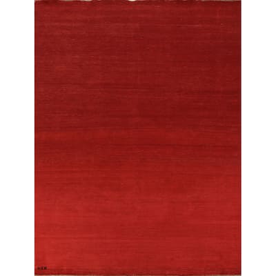 Red Gabbeh Oriental Area Rug Handmade Wool Carpet - 8'2" x 9'8"