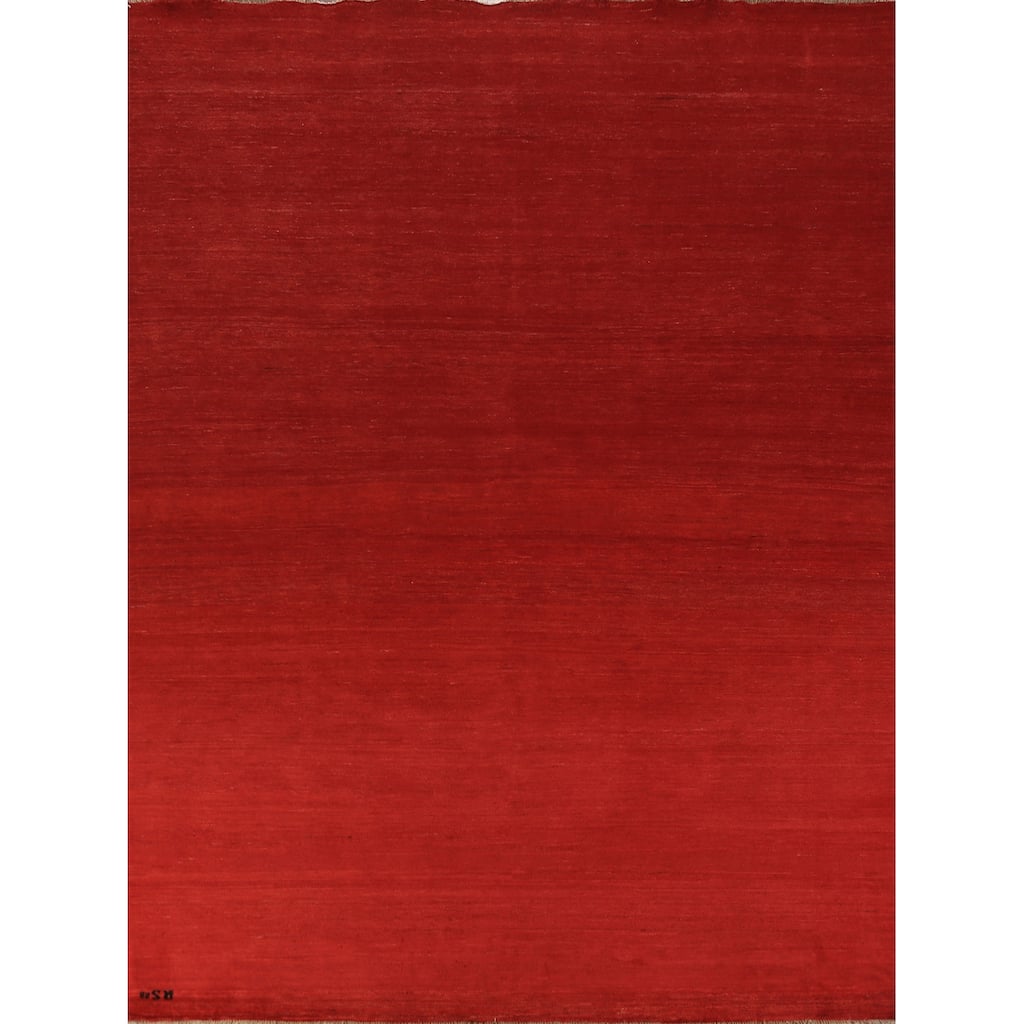 Red Gabbeh Oriental Area Rug Handmade Wool Carpet - 8'2" x 9'8"
