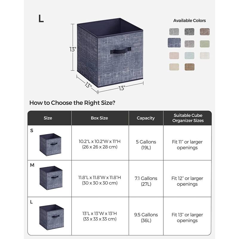 6 Fabric Foldable Storage Cubes with Handles Stylish Print Ideal for Bedroom and Living Room