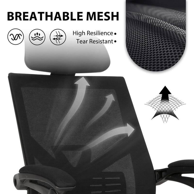 Ergonomic Mesh Office Chair with Adjustable Lumbar Support & Footrest