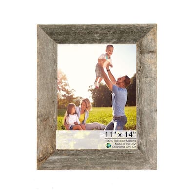11x14 Rustic Weathered Grey Picture Frame with Plexiglass Holder
