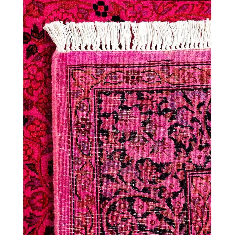 Overton Hand Knotted Wool Vintage Inspired Modern Contemporary Overdyed Pink Area Rug - 3' 1" x 5' 4"