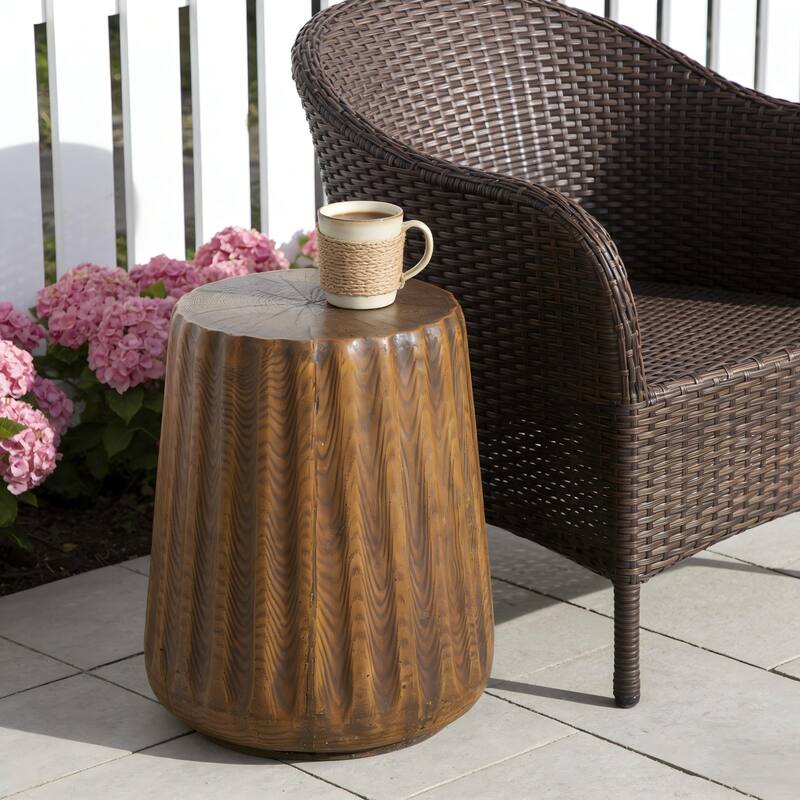 Christopher Knight Home - Redwooda Modern Outdoor MGO Side Table with Tree Stump Design