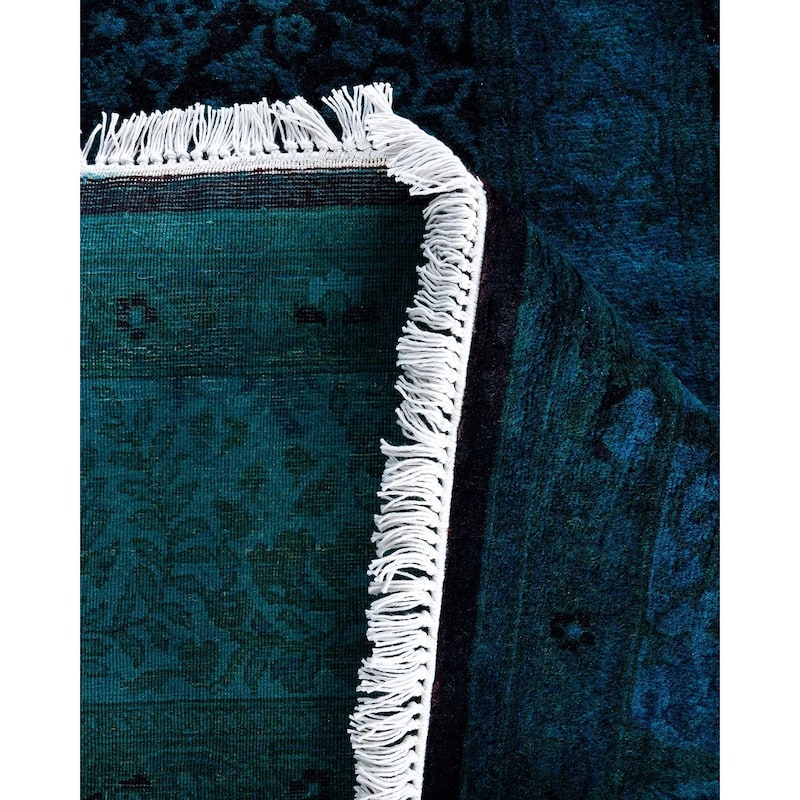 Fine Vibrance One-of-a-Kind Hand-Knotted Area Rug - Blue, 6' 1" x 6' 1" - 6' 1" x 6' 1"