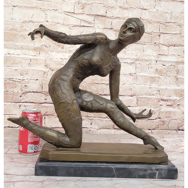 Dimitri Chiparus Graceful Art Deco Dancer Girl Bronze Sculpture On