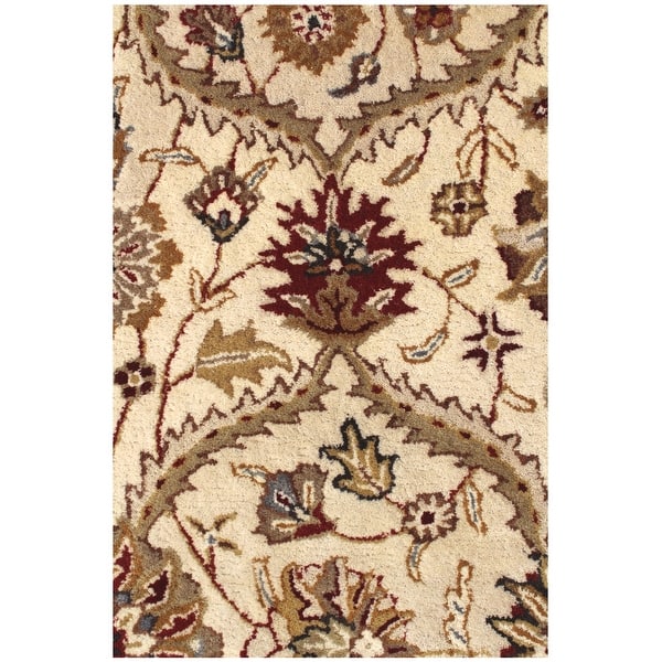 5' x 8' Cream Oriental Hand Tufted Non Skid Area Rug