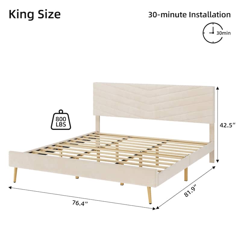 Bed Frame with Adjustable Headboard
