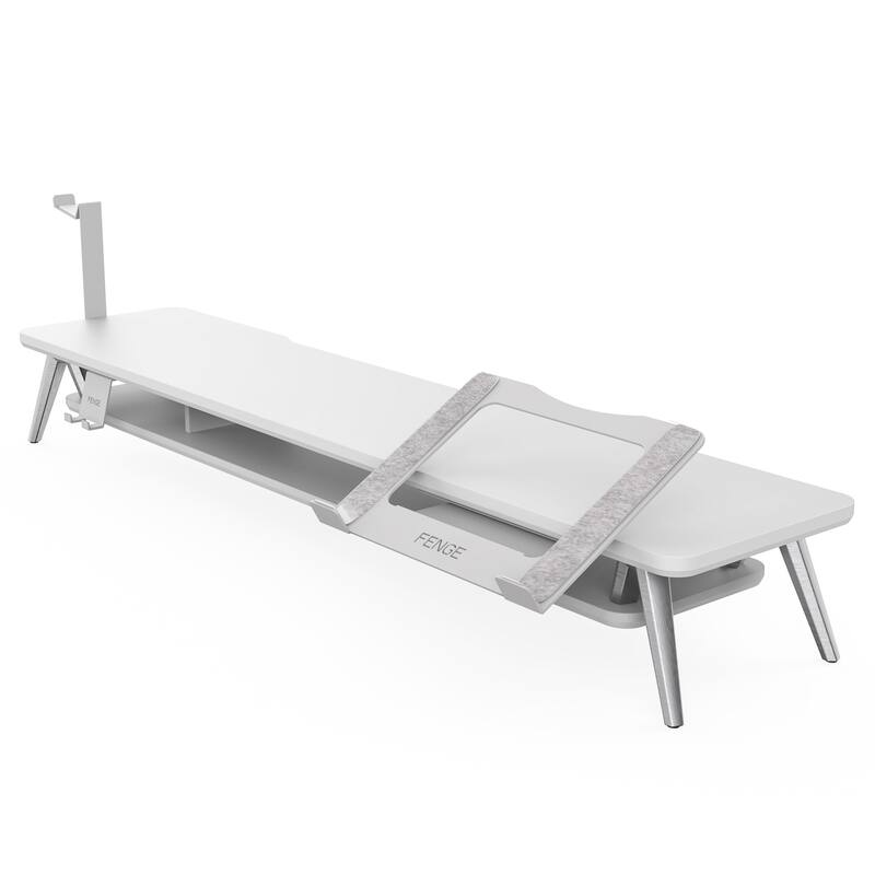 Fenge Monitor Stand, Dual Monitor Riser with Adjustable Laptop Riser - 42.5 x 9.3 x 5.7 inches