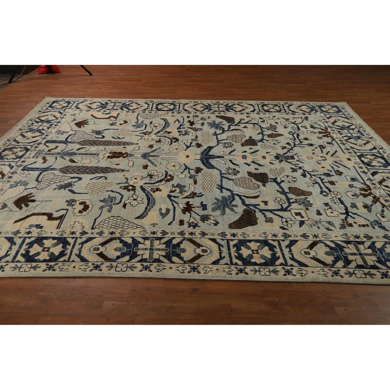 Oushak Turkish Area Rug Hand-Knotted Vegetable Dye Wool Carpet - 8'2"x 10'3"