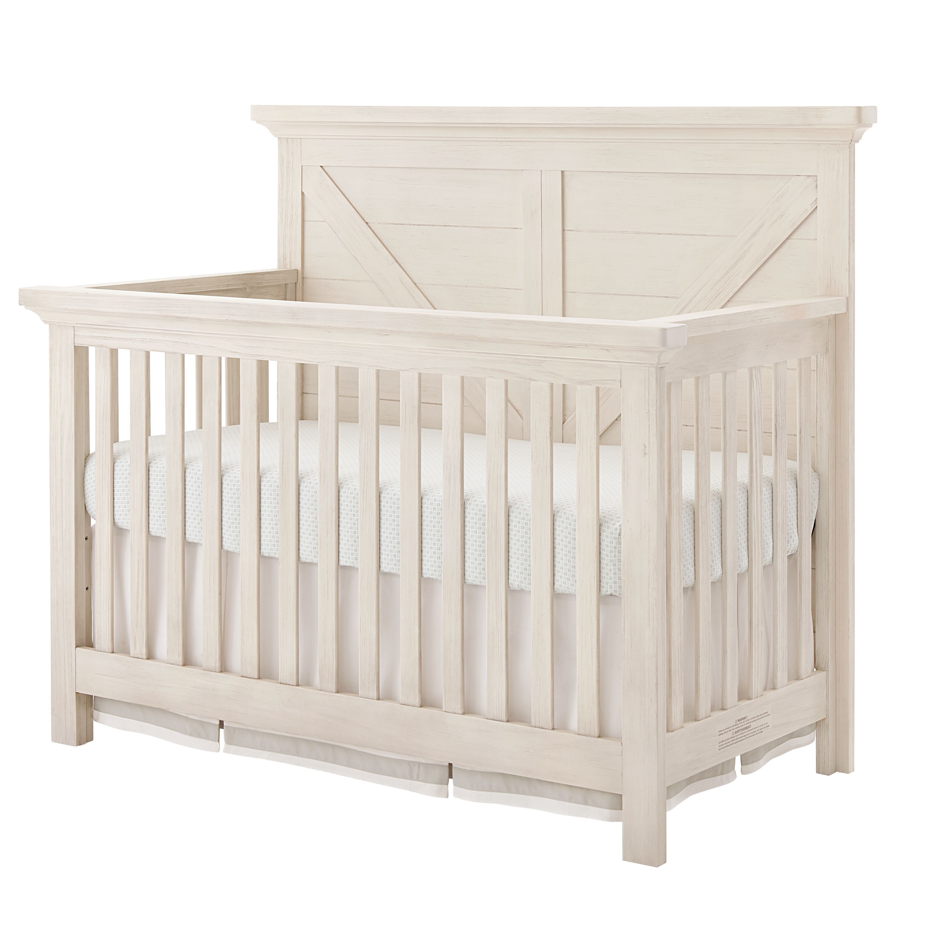 Westfield 50" Wide Traditional 4-in-1 Convertible Crib, Brushed White