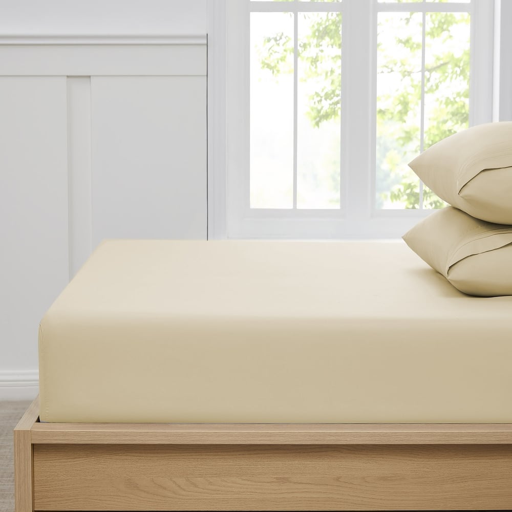 Sweet Home Collection Fitted Sheet Brushed Microfiber Bottom Sheets with Built in Sheet Straps