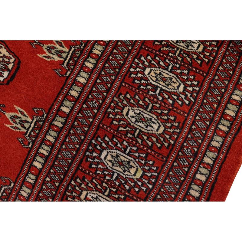 Rustic Bokhara Dulce Rust Beige Hand Knotted Rug - 3'11'' x 5'9''