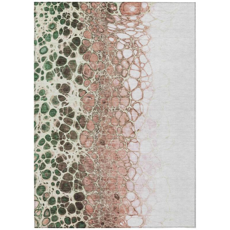 Machine Washable Indoor/ Outdoor Chantille Abstract Cobblestone Rug