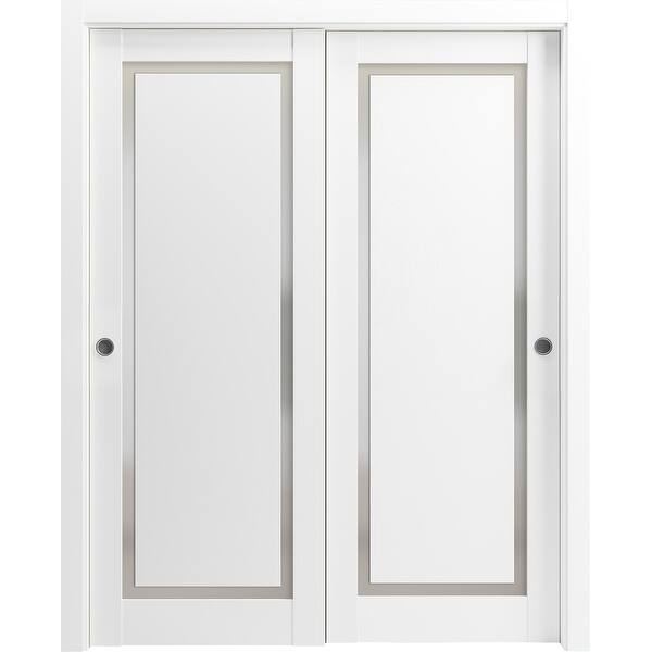 Sliding Closet Bypass Doors 36 x 80 inches | Planum 0888 Painted White ...