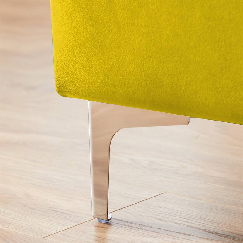 Modern Velvet Ottoman Bench, Storage Ottoman for Home