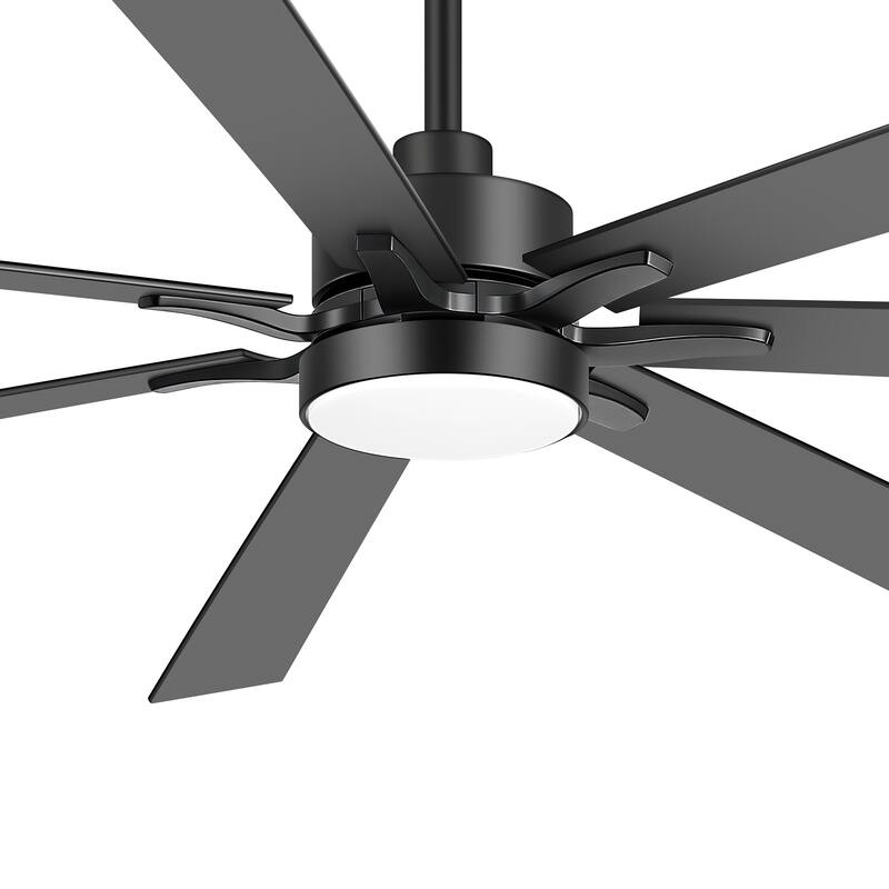 Large 72" Reversible 7-Blade Integrated Ceiling Fan with LED Light and Remote