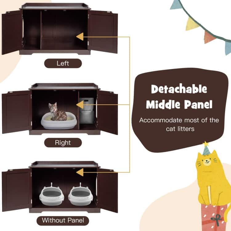 Multifunctional Cat House with Double Doors and Extra Countertop Space