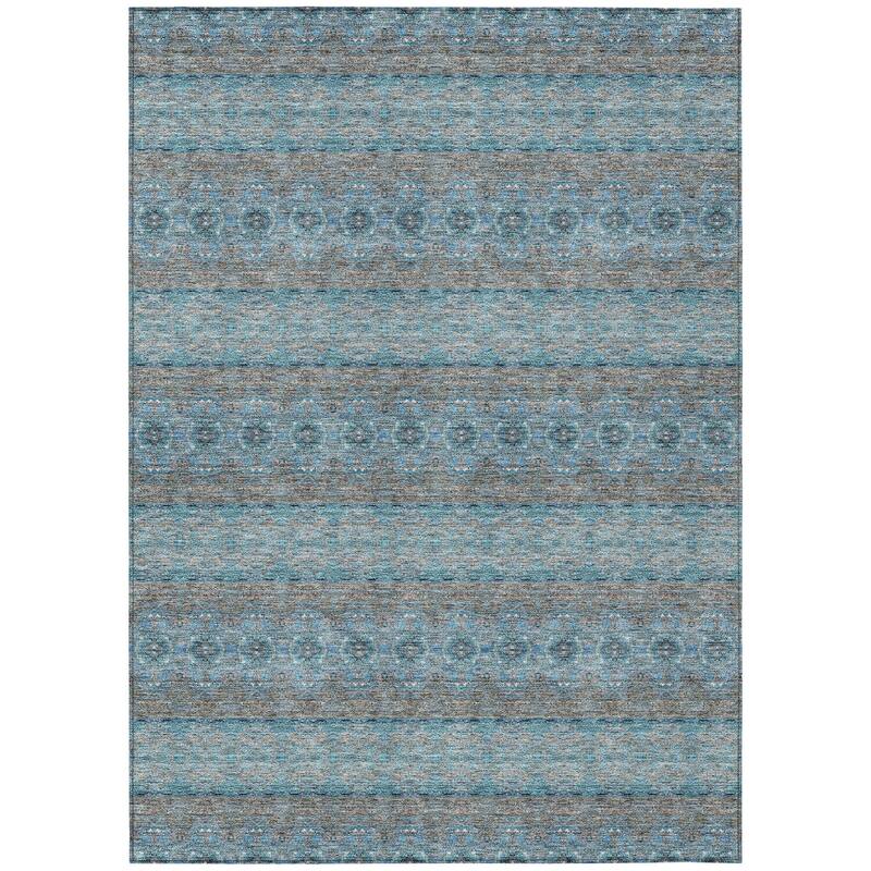 HomeRoots Floral Medallion Transitional Rectangle Outdoor Rug