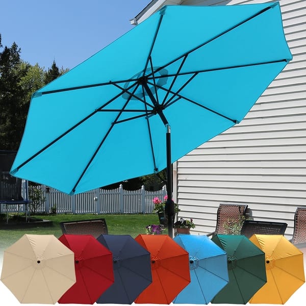 9 aluminum market tilt patio umbrella turquoise sunnydaze decor Sunnydaze Aluminum 9-Foot Patio Umbrella with Tilt & Crank Functions - Bed  Bath & Beyond