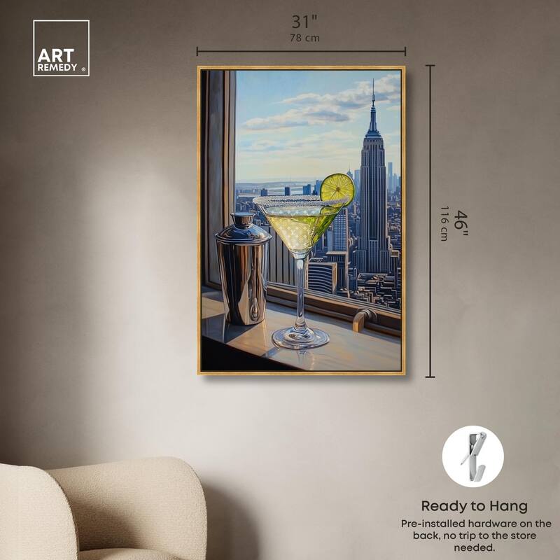 Classy Drink in NYC Canvas by Art Remedy