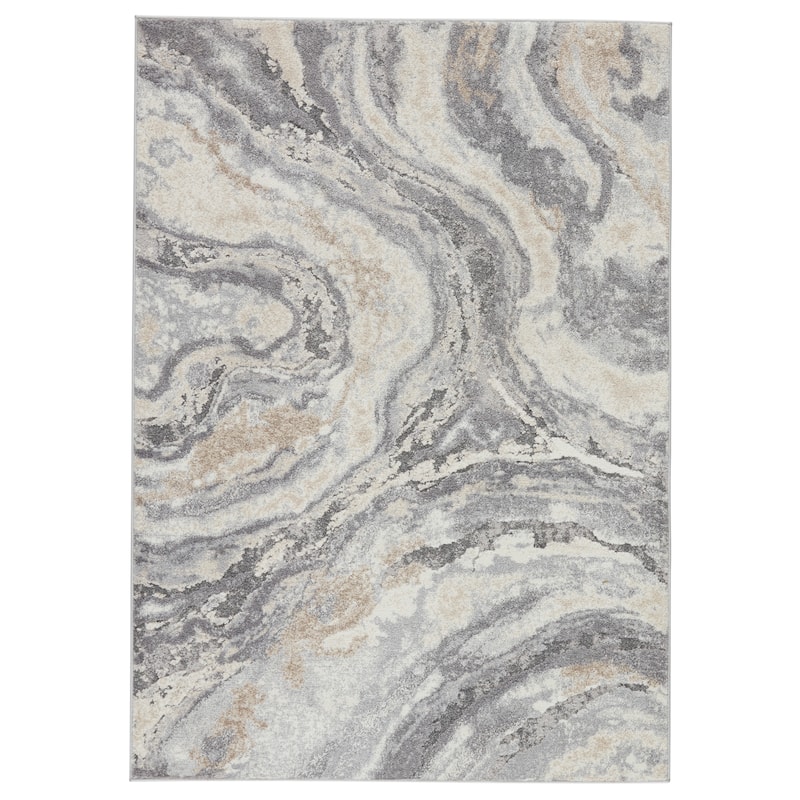 Gatlin Abstract Gray/ Cream Area Rug - 8' x 10'