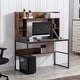 Large Workstation with Storage Shelves, 47 in. Study Table with Hutch ...