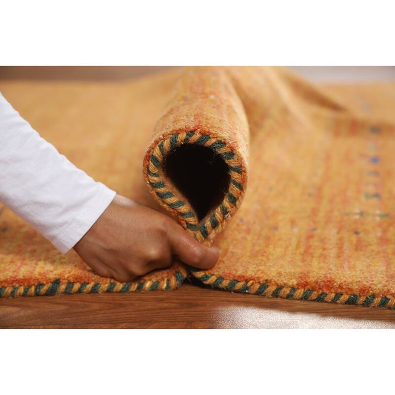 Gabbeh Indian Area Rug Handmade Orange Wool Carpet - 4'11" x 7'7"