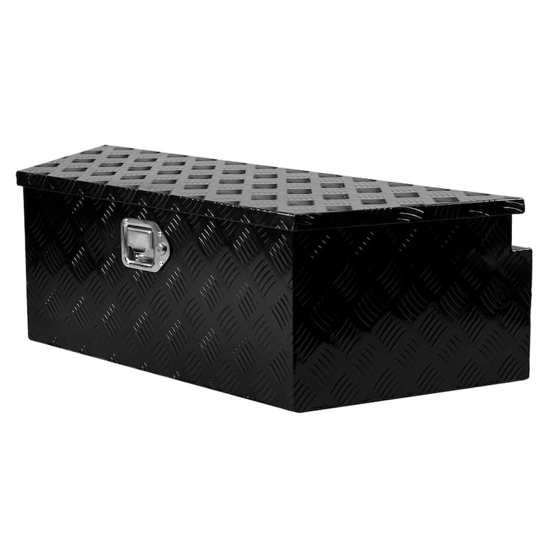 Heavy Duty Aluminum Alloy Plate Tongue Tool Box with Lock and Keys - N/A
