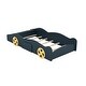 preview thumbnail 18 of 16, Twin Size Race Car-Shaped Platform Bed with Wheels and Storage, Black+Yellow