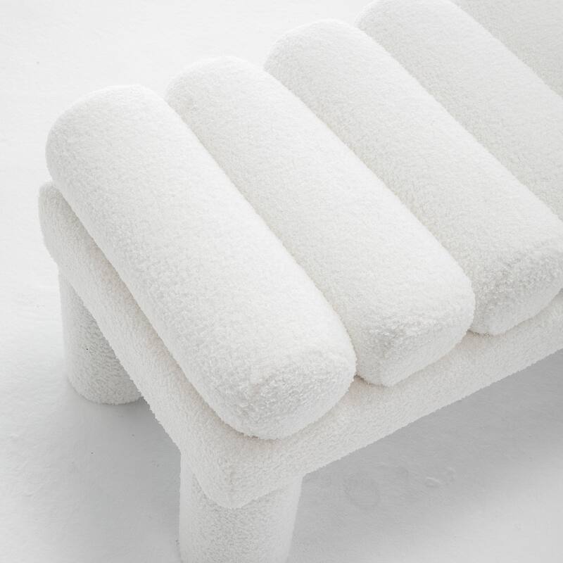 SEYNAR Modern Teddy Velvet Upholstered Rentangle Ottoman