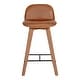 preview thumbnail 2 of 3, Aurelle Home Natina Modern Wood and Leather Counter Stool