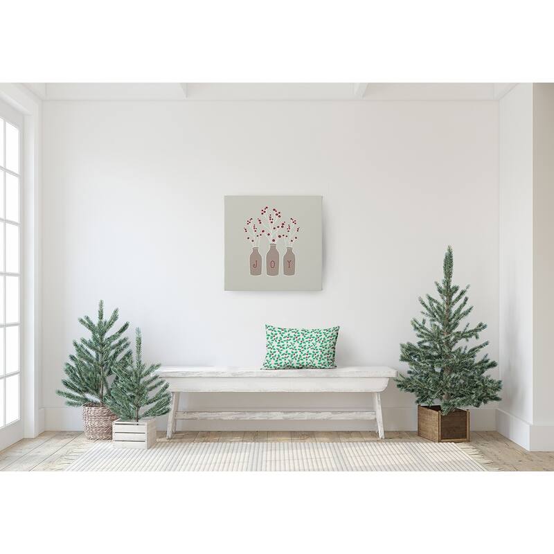 Holly Bush Christmas/Winter Accent Pillow