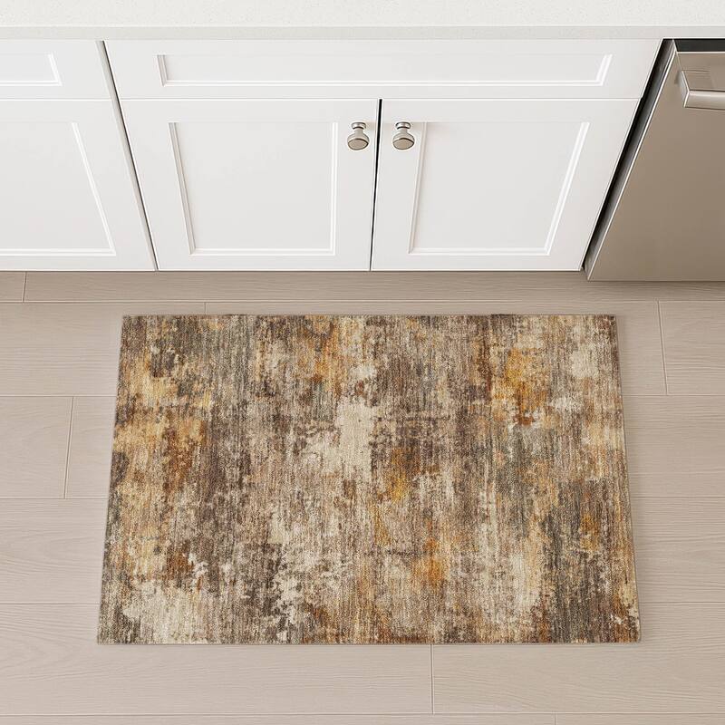 Machine Washable Indoor/ Outdoor Modern Blend Chantille Rug