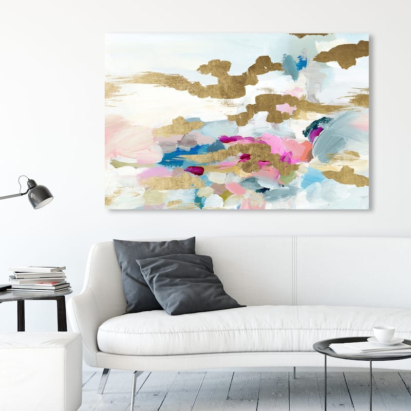 Wynwood Studio Abstract Love To Love Gold Gold and Metallic Gold Modern & Contemporary Wall Art Canvas Print - 36 x 54